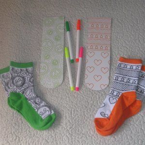 5/$20 Doodle Socks Color Your Own Socks